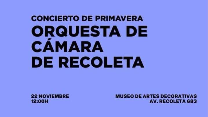Afiche informativo concierto orquesta 22 de noviembre 12:00