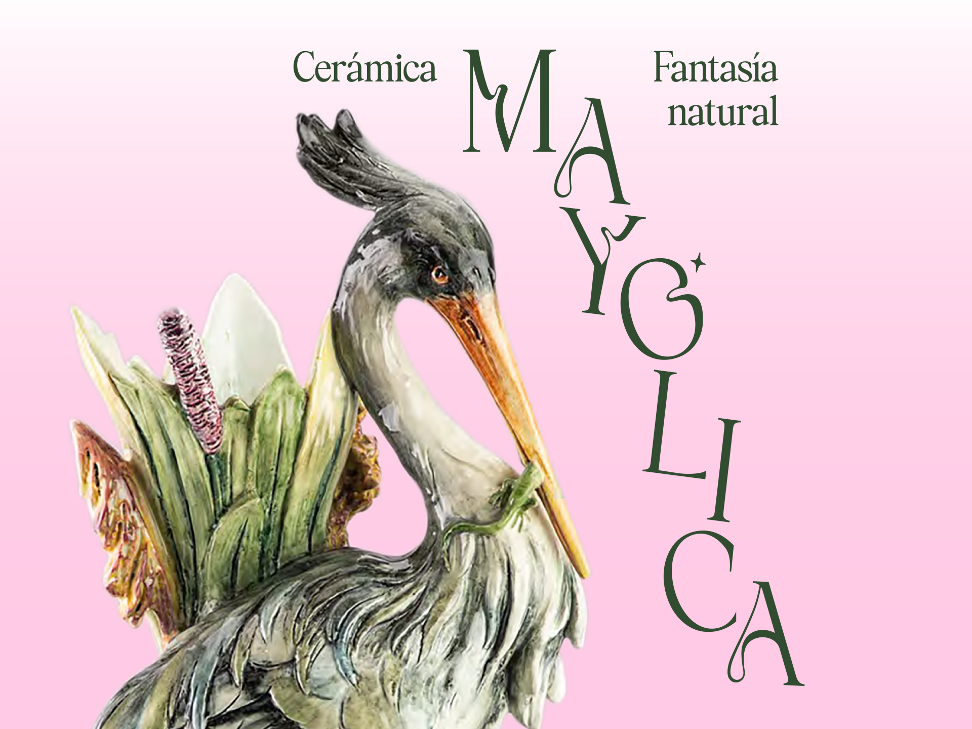 Gráfica Exposición Fantasía Natural: Cerámica Mayólica en la colección del Museo de Artes Decorativas