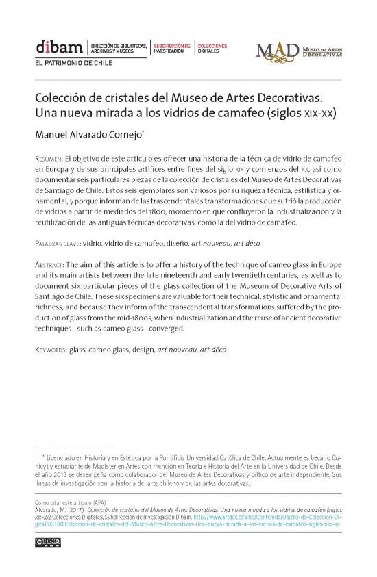 Colección de cristales del Museo de Artes Decorativas. Una nueva mirada a los vidrios de camafeo (siglos xix-xx)